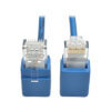 Right-Angle Cat6 Gigabit Snagless Molded Slim UTP Ethernet Cable (RJ45 M/M), Blue, 1 ft. (0.31 m) N201-SR1-BL