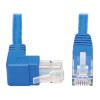 Up-Angle Cat6 Gigabit Molded UTP Ethernet Cable (RJ45 Right-Angle Up M to RJ45 M), Blue, 15 ft. (4.57 m) N204-015-BL-UP