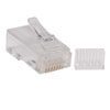 Cat6 RJ45 Modular Connector Plug with Load Bar, Solid/Stranded Conductor Round Cat6 Wire, 100-pack N230-100