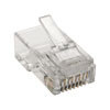 Ideal for data and voice applications, these clear RJ45 connectors are designed to terminate round Cat6 cable.