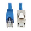 Cat6a Keystone Jack Cable Assembly - Shielded, PoE+, RJ45 M/F, 18-in. (45.72 cm), Blue N237A-F18N-WHSH