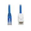 Cat6 Keystone Jack Cable Assembly - Unshielded, PoE+, RJ45 M/F, 18-in. (45.72 cm), Blue N237-F18N-WHSH