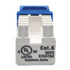 UL-certified, dual-color coded keystone jack features compact casing that fits into any conventional face plate or panel. 