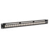 24-Port Cat6/Cat5 Low Profile Feed-Through Patch Panel, 1U Rack-Mount/Wall-Mount, TAA N250-024-LP