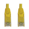 Cat6a 10G Snagless Molded UTP Ethernet Cable (RJ45 M/M), PoE, Yellow, 1 ft. (0.3 m) N261-001-YW