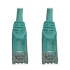 Cat6a 10G Snagless Molded UTP Ethernet Cable (RJ45 M/M), PoE, Aqua, 15 ft. (4.6 m) N261-015-AQ