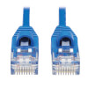 Cat6a 10G Snagless Molded Slim UTP Ethernet Cable (RJ45 M/M), Blue, 15 ft. (4.57 m) N261-S15-BL