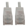 Cat6a 10G Snagless Molded Slim UTP Ethernet Cable (RJ45 M/M), PoE, White, 6 in. (15 cm) N261-S6N-WH
