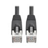 Cat6a 10G-Certified Snagless Shielded STP Ethernet Cable (RJ45 M/M), PoE, Black, 1 ft. (0.31 m) N262-001-BK