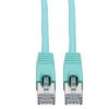 Cat6a 10G-Certified Snagless Shielded STP Ethernet Cable (RJ45 M/M), PoE, Aqua, 14 ft. (4.27 m) N262-014-AQ