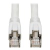 Cat8 25G/40G-Certified Snagless Shielded S/FTP Ethernet Cable (RJ45 M/M), PoE, White, 30 ft. (9.14 m) N272-030-WH