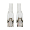 Cat8 40G Snagless SSTP Ethernet Cable (RJ45 M/M), PoE, White, 1 ft. (0.3 m) N272-F01-WH