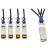 QSFP+ to 10 GbE SFP+ Passive DAC Breakout Cable (M/M), QSFP+ to (x4) SFP+, Compatible to Cisco QSFP-4SFP10G-CU1M, 2M (6.56 ft.) N281-02M-BK