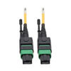 MTP/MPO (APC) Singlemode Patch Cable (F/F), 12 Fiber, 40/100 GbE, QSFP+ 40GBASE-PLR4, Plenum, Push/Pull Tab, Yellow, 2 m (6.6 ft.) N390-02M-12-AP