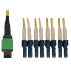400G Singlemode 9/125 OS2 Switchable Fiber Optic Cable (12F MTP/MPO-APC to 4x Duplex LC/UPC F/M), LSZH, Yellow, 2 m (6.6 ft.) N390X-02M-8L-AP
