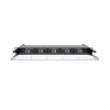 Supports 5 High Density Fiber Cassettes, maximizing rack space and allowing up to 60 Duplex LC Ports/120 fiber connections in 1U space.