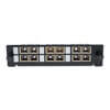 Pass-through panel has 6 SC duplex connectors compatible with both multimode and singlemode applications.