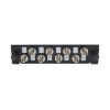 Pass-through panel has 8 ST simplex connectors compatible with both multimode and singlemode applications.<br>
