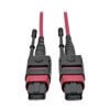 100G MTP/MPO Multimode OM4 Plenum-Rated Fiber Optic Cable (F/F), 12 Fiber, 40/100GBASE-SR4, Push/Pull Tabs, Magenta, 3 m N845-03M-12-MG