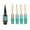 40/100/400G Multimode 50/125 OM4 Breakout Fiber Optic Cable (12F MTP/MPO-PC to 4x Duplex SN-PC F/M), LSZH, Magenta, 3 m (9.8 ft.) N845-03M-4S-MG