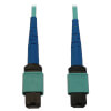 40/100/400G Multimode 50/125 OM3 Fiber Optic Cable (24F MTP/MPO-PC F/F), LSZH, Aqua, 1 m (3.3 ft.) N846B-01M-24-P