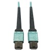 400G Multimode 50/125 OM4 Plenum-Rated Fiber Optic Cable, 24F MTP/MPO-PC (F/F), Aqua, 1 m N846D-01M-24AAQ