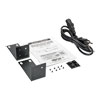 Detachable 5 ft. AC power cord with NEMA 5-15P plug, 1U rack-mounting hardware, rubber feet and owner's manual are included.