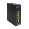 4-Port Lite Managed Industrial Gigabit Ethernet Switch - 10/100/1000 Mbps, 4x PoE+ 30W, 2x SFP Ports, -10° to 60°C, DIN Mount, TAA NGI-S04C2P4-4