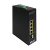 4-Port Unmanaged Industrial Gigabit Ethernet Switch - 10/100/1000 Mbps, 4x PoE+ 30W, 2x SFP Ports, -10° to 60°C, DIN Mount, TAA NGI-U04C2P4-4