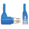 M12 X-Code Cat6 1G UTP CMR-LP Ethernet Cable (Right-Angle M12 M/RJ45 M), IP68, PoE, Blue, 2 m (6.6 ft.) NM12-604-02M-BL