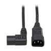 Power Extension Cord, Right-Angle C13 to C14 PDU Style - 10A, 250V, 18 AWG, 2 ft. (0.61 m), Black P004-002-13RA