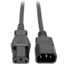 Power Extension Cord, Locking C13 to C14 PDU Style - 10A, 250V, 18 AWG, 1 ft. (0.31 m) P004-L01