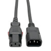 Power Extension Cord, Locking C13 to C14 PDU Style - 10A, 250V, 18 AWG, 2 ft. (0.61 m) P004-L02
