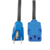 Desktop Computer AC Power Cable, NEMA 5-15P to C13 - 10A, 125V, 18 AWG, 4 ft. (1.22 m), Blue Plugs P006-004-BL