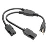 18-inch 125V IEC splitter cable allows two devices with C14 power inlets to share one AC input cord and one NEMA 5-15R outlet.