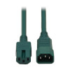 Power Cord C14 to C15 - Heavy-Duty, 15A, 250V, 14 AWG, 2 ft. (0.61 m), Green P018-002-AGN