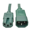 Power Cord C14 to C15 - Heavy-Duty, 15A, 250V, 14 AWG, 3 ft. (0.91 m), Green P018-003-AGN