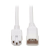 Power Cord C14 to C15 - Heavy-Duty, 15A, 250V, 14 AWG, 6 ft. (1.83 m), White P018-006-AWH