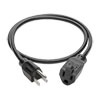 Heavy-duty extension cord with NEMA 5-15 connectors replaces a power cord or extends an existing cord by 3 ft.