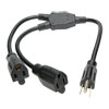 Durable power splitter cord lets you maximize space by connecting 2 devices to the same outlet.