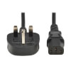 PDU Power Cord, BS 1363 to C13 - 10A, 250V, H05VV-F, 2 m (6.6 ft.), Black P056-02M-UK
