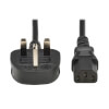 PDU Power Cord, BS 1363 to C13 - 10A, 250V, H05VV-F, 3 m (9.8 ft.), Black P056-03M-UK