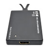 Connects easily to source’s VGA, 3.5 mm audio and USB ports and display’s HDMI port.<br>