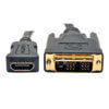 HDMI Female to DVI-D Single-Link Male Adapter cables allows HDMI cables to plug into DVI equipment.