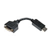 DisplayPort to DVI Cable Adapter, Converter for DP-M to DVI-I-F, 6-in. (15.24 cm), 50 Pack P134-000-50BK