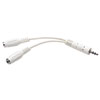 3.5mm Mini Stereo Cable adapter Y Splitter for Speakers and Headphones (M to 2x F) White, 6-in. (15.24 cm) P313-06N-WH