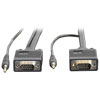The P504-010 SVGA/VGA monitor replacement cable features built-in 3.5 mm stereo plugs for extending audio as well as video.