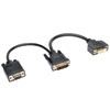 DVI Y Splitter Cable, Digital and VGA Monitors (DVI-I M to DVI-D F and HD15 F) 6-in. (15.24 cm) P564-06N-DV