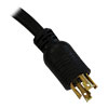10 ft. cord with NEMA L15-30P input plug connects the 3-phase PDU to a compatible AC power source, generator or protected UPS.