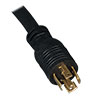 3 ft. cord with NEMA L21-30P plug connects the 3-phase PDU to a compatible AC power source, generator or protected UPS.<br>